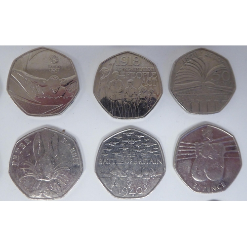 59 - A collection of Queen Elizabeth II period, variously themed 50 pence pieces: to include Peter Rabbit... 