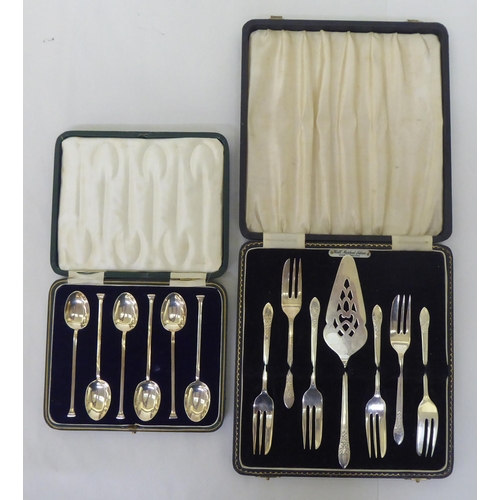 64 - Silver collectables: to include a set of six seal end coffee spoons  Sheffield marks indistinct... 