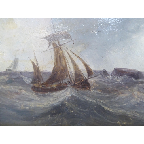 65 - Pictures: to include a study of a sailing boat on stormy seas  oil on board  6