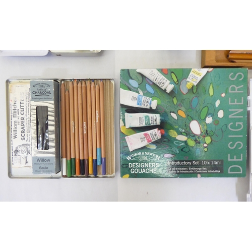 73 - Artists equipment: to include a Reeves adjustable easel, paints and charcoal