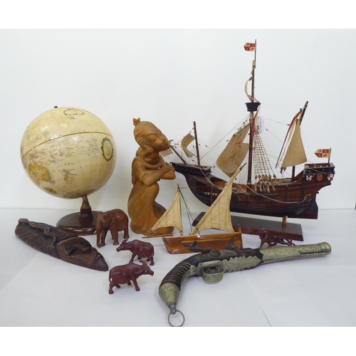 91 - A mixed lot: to include a model ship 'Nao Santa Maria'  19