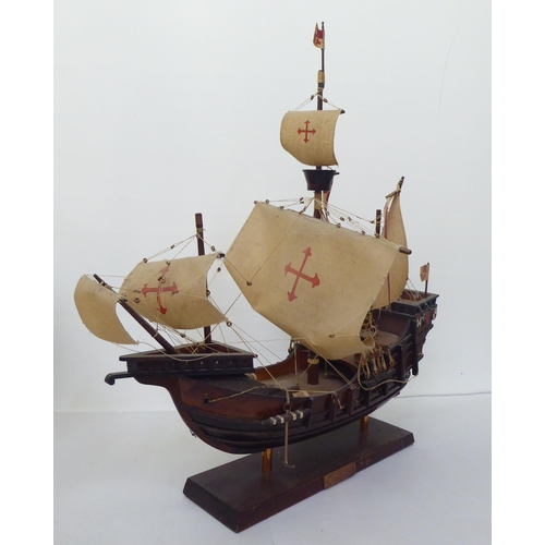 91 - A mixed lot: to include a model ship 'Nao Santa Maria'  19