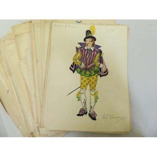 97 - Margaret Thompson - a folio of stage performance costume designs: to include Shakespearian character... 