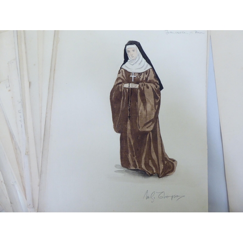 97 - Margaret Thompson - a folio of stage performance costume designs: to include Shakespearian character... 