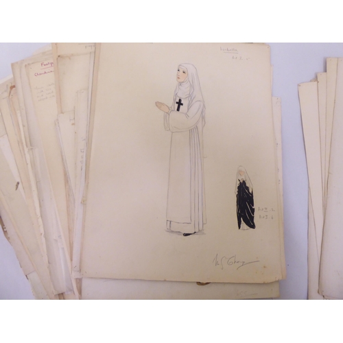 97 - Margaret Thompson - a folio of stage performance costume designs: to include Shakespearian character... 