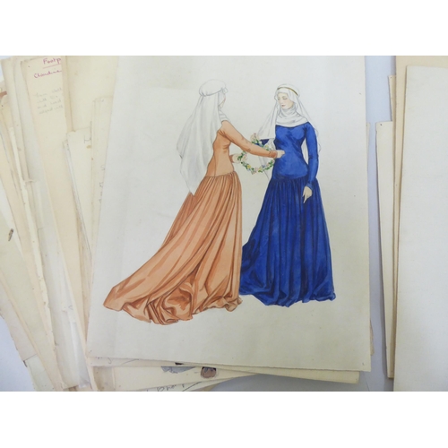 97 - Margaret Thompson - a folio of stage performance costume designs: to include Shakespearian character... 