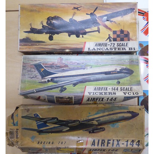 290 - Airfix model kits: to include a Wellington; a Lancaster B1; and The HMS Hotspur  completeness not gu... 