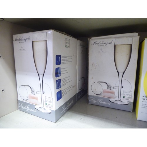 291 - Glassware: to include tumblers and wine glasses  boxed