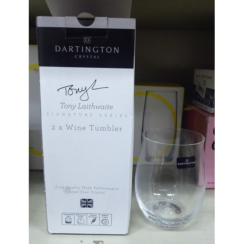 291 - Glassware: to include tumblers and wine glasses  boxed