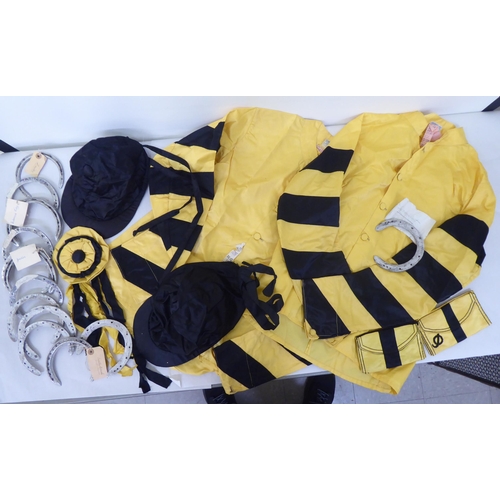 107 - Jockey's silks, pennants and horseshoes