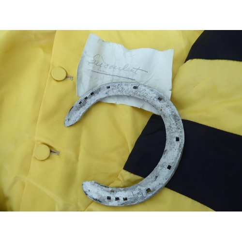 107 - Jockey's silks, pennants and horseshoes