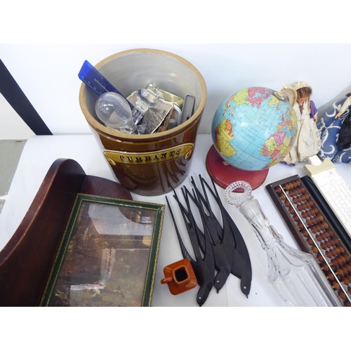 112 - A mixed lot: to include a desk globe  7.5