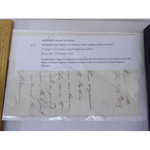 127 - Printed ephemera: to include a letter from General Sir Edward Kerrison