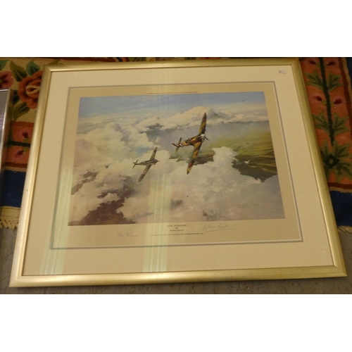 132 - Aviation pictures: to include after Robert Taylor - 'Flight of Eagles'  print  bearing pen... 