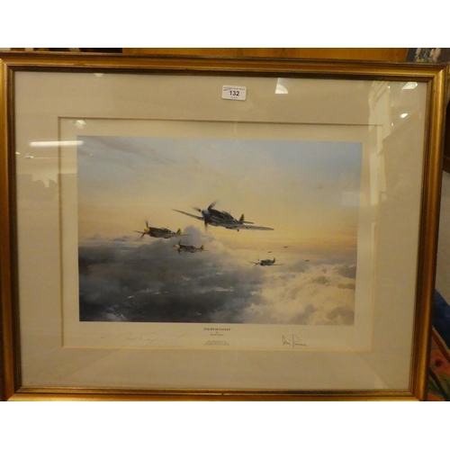 132 - Aviation pictures: to include after Robert Taylor - 'Flight of Eagles'  print  bearing pen... 