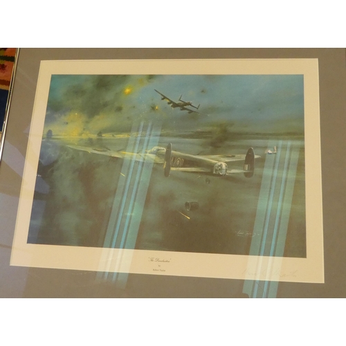 132 - Aviation pictures: to include after Robert Taylor - 'Flight of Eagles'  print  bearing pen... 