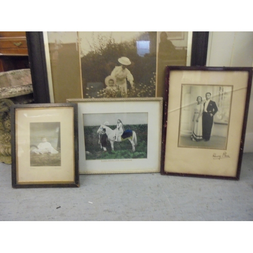 142 - Variously framed late 19thC and early 20thC photographs: to include a group of male athletes with a ... 