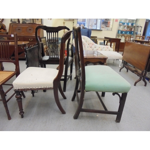 162 - Five various 19thC dining chairs, one in mahogany with a yoke back and tapestry upholstered seat, ra... 