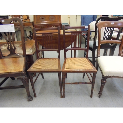 162 - Five various 19thC dining chairs, one in mahogany with a yoke back and tapestry upholstered seat, ra... 