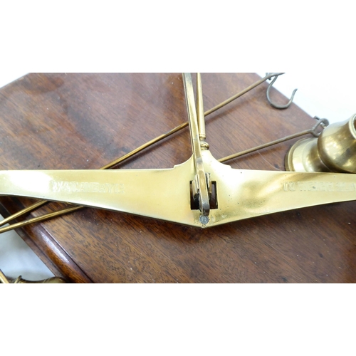 172 - Scales and attendant weights: to include an Avery 2kg brass weight 