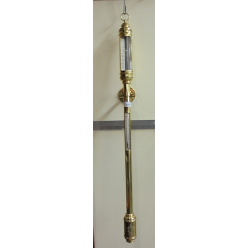 173 - An Edenbridge brass cased ship's barometer and thermometer No.095/80  37