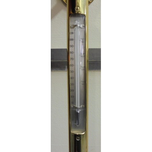 173 - An Edenbridge brass cased ship's barometer and thermometer No.095/80  37