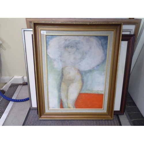 177 - Pictures: to include a nude study  oil on panel  27