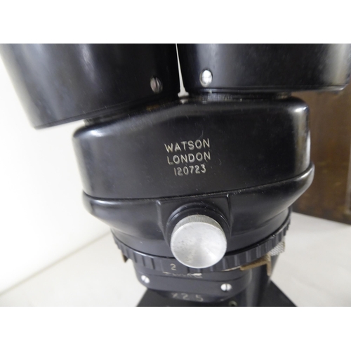 18 - Two cased microscopes, viz. an example by Watsons of London, serial no.12073  13.5