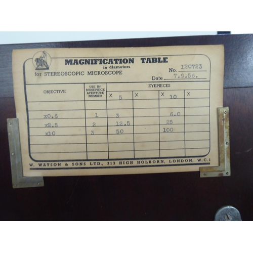 18 - Two cased microscopes, viz. an example by Watsons of London, serial no.12073  13.5