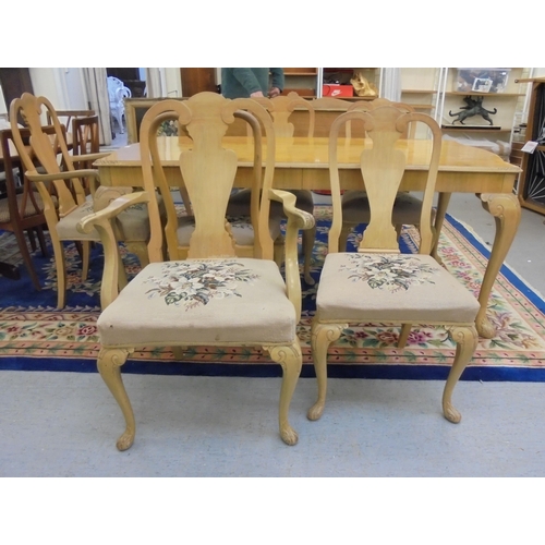 181 - A modern bleached walnut dining table, raised on cabriole legs  30