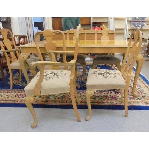 181 - A modern bleached walnut dining table, raised on cabriole legs  30