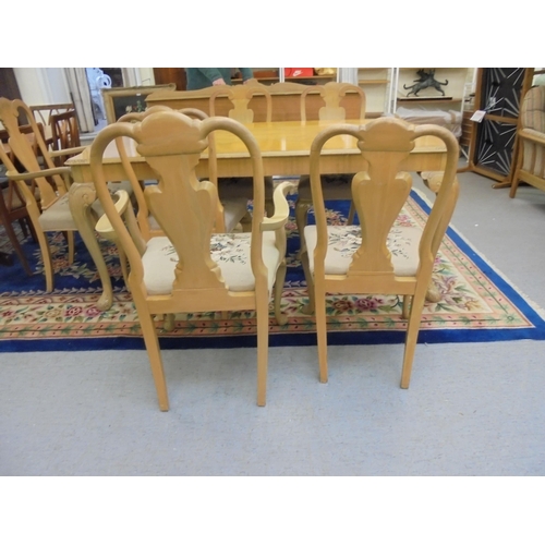 181 - A modern bleached walnut dining table, raised on cabriole legs  30