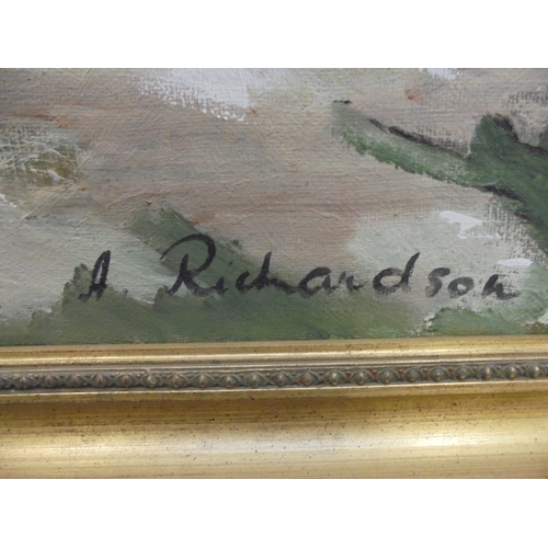 196 - Pictures: to include A. Richardson - 'Last Snow'  oil on canvas  bears a signature  1... 