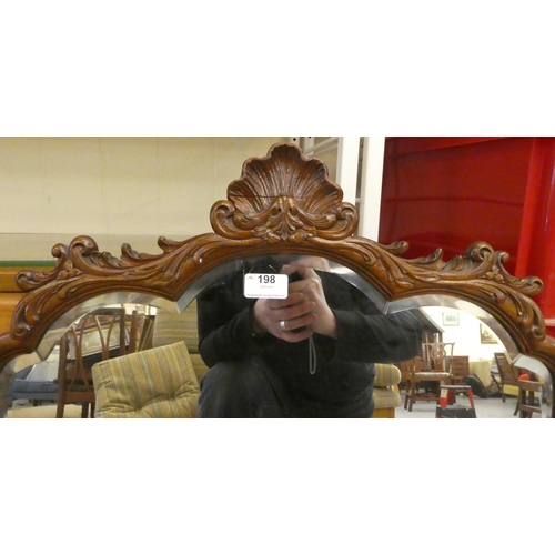 198 - Mirrors: to include a walnut framed example with a shell carved crest  30