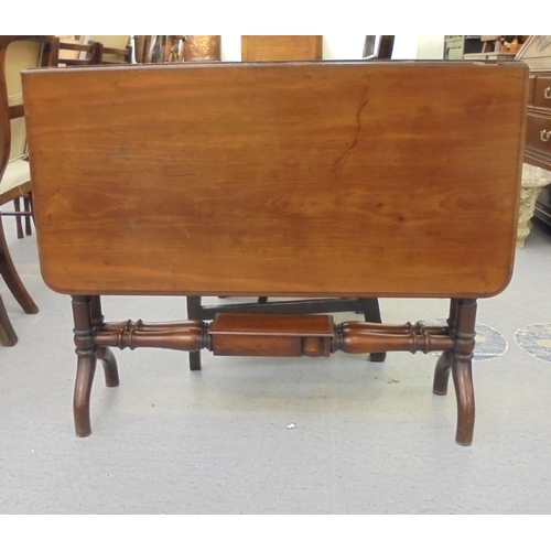 208 - A late Victorian mahogany Sutherland table, raised on splayed legs  28