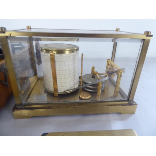 21 - A mixed lot: to include a barograph, in a gilt metal glazed case  8