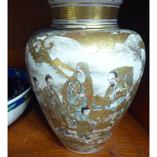 210 - Oriental ceramics: to include a Satsuma vase  10.5