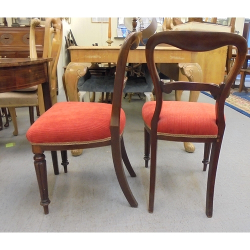 219 - Small furniture: to include a 19thC mahogany, two person chair back settee with a splat back, raised... 