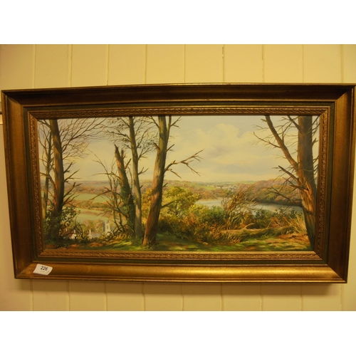 226 - Pictures: to include a woodland vista scene  oil on canvas  bears a signature  11