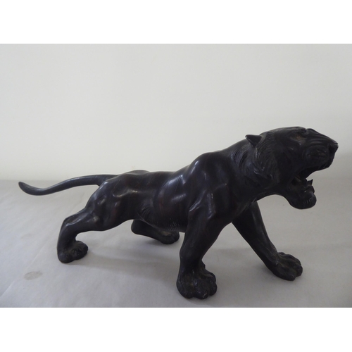 23 - Metalware: to include a patinated bronze model tiger  5