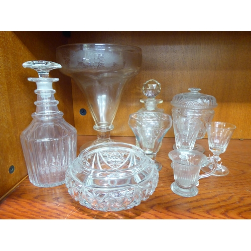 233 - Glassware: to include a cut crystal decanter  8