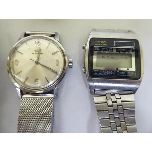 258 - Variously cased and strapped wristwatches: to include a Seiko digital