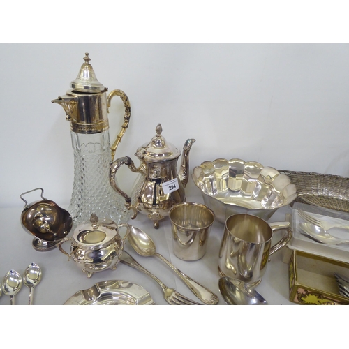 294 - Silver plated tableware: to include flatware and serving baskets 