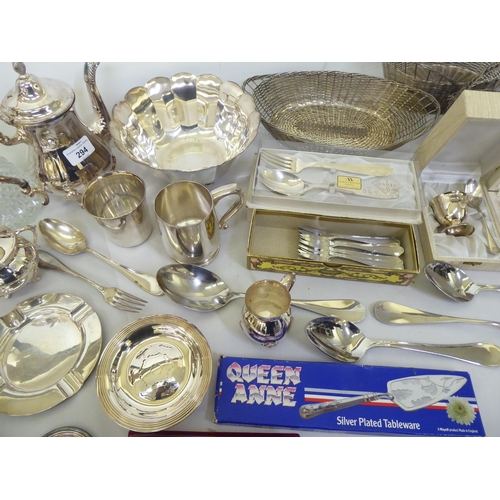 294 - Silver plated tableware: to include flatware and serving baskets 