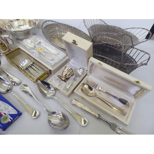 294 - Silver plated tableware: to include flatware and serving baskets 