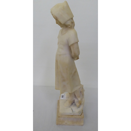 296 - A 20thC marble figure, a young woman  16