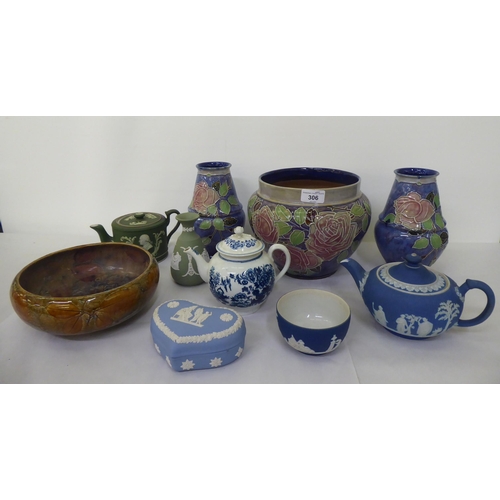 306 - Ceramics: to include Royal Doulton stoneware vases  8