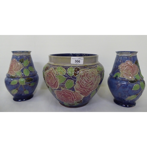 306 - Ceramics: to include Royal Doulton stoneware vases  8