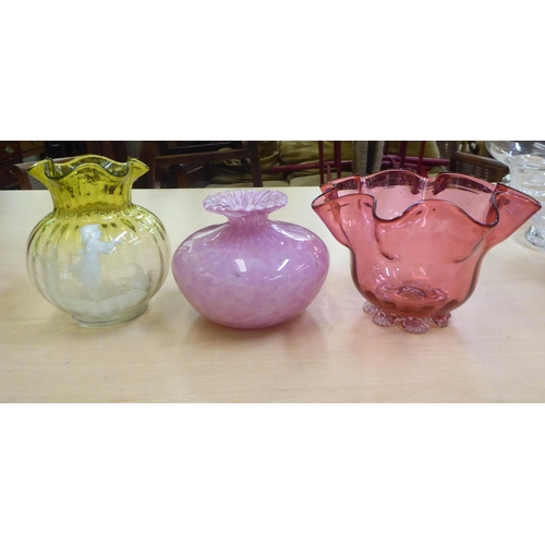 311 - Glassware: to include early/mid 20thC lustre vases  largest 12