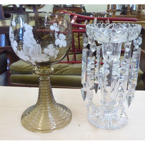 311 - Glassware: to include early/mid 20thC lustre vases  largest 12